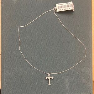 Minimalist 14 K white gold Cross Necklace